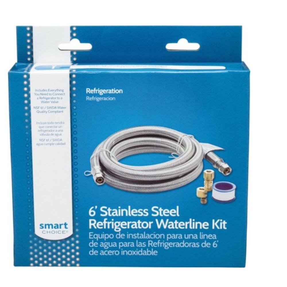 Smart Choice - 6’ Stainless Steel Refrigerator Waterline Kit